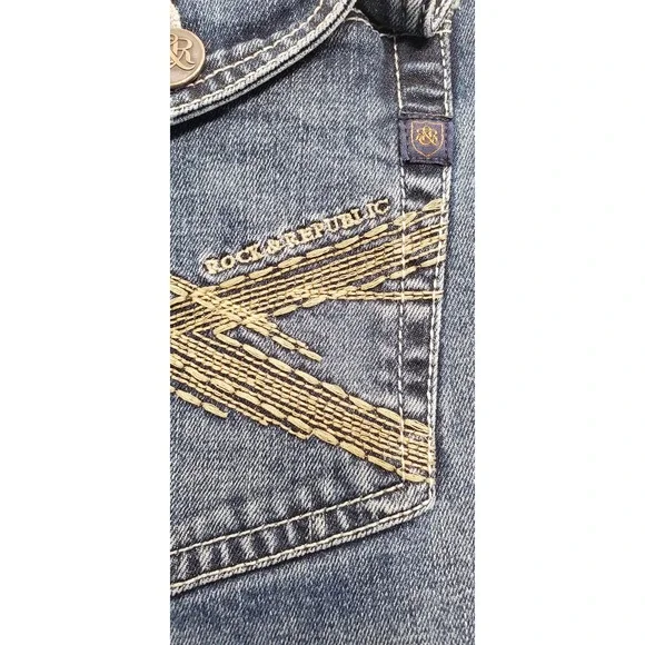 Rock & Republic Mens Straight Leg Jeans Medium Wash Blue Denim 34x34 - Picture 5 of 16